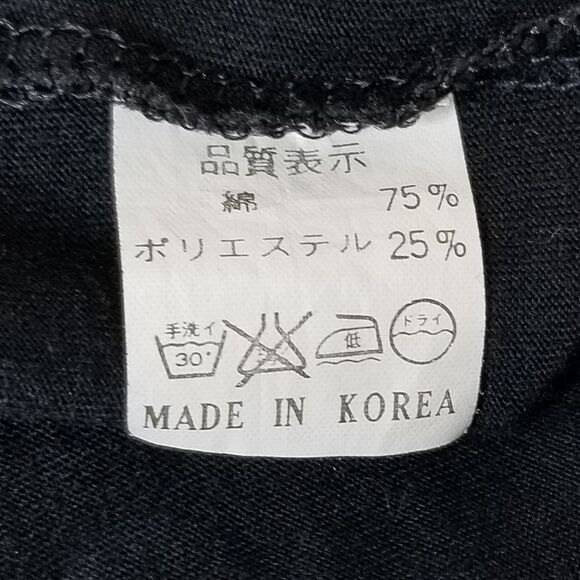 Womens Three-Quarter Sleeve Floral Print Black Gold Metallic Crop Top Size M/L - Picture 10 of 10